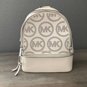 Michael Kors white backpack purse